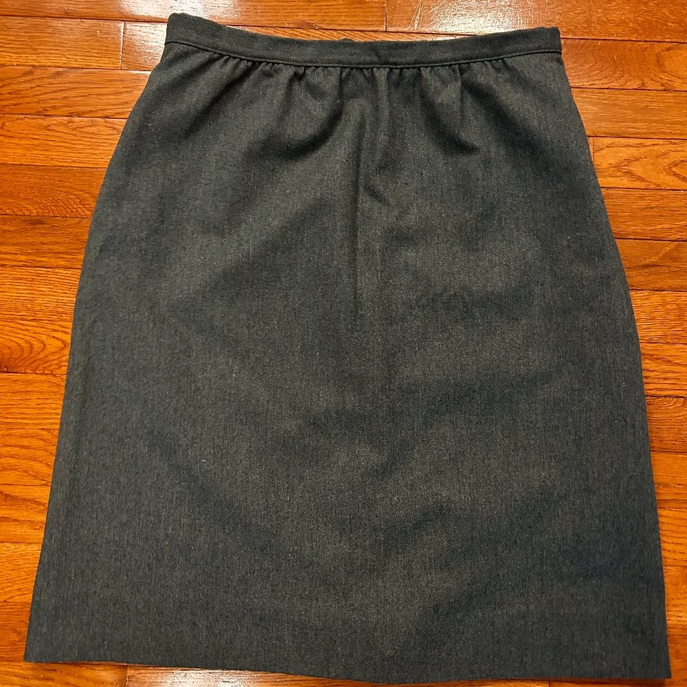Vintage Wool Pencil Skirt Satin Size 10-12 - Picture 2 of 3